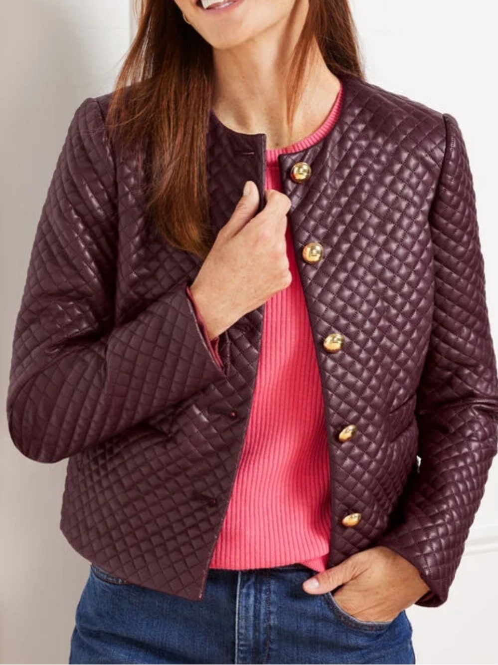 Talbots Embossed Faux Leather Jacket